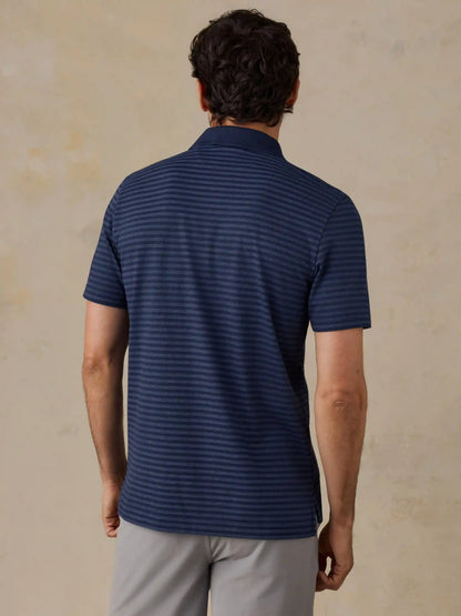 Short-Sleeve Movement™ Pique Polo - Twilight Stream Stripe
