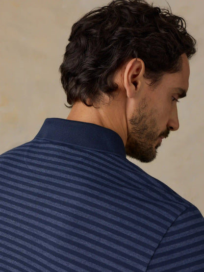 Short-Sleeve Movement™ Pique Polo - Twilight Stream Stripe