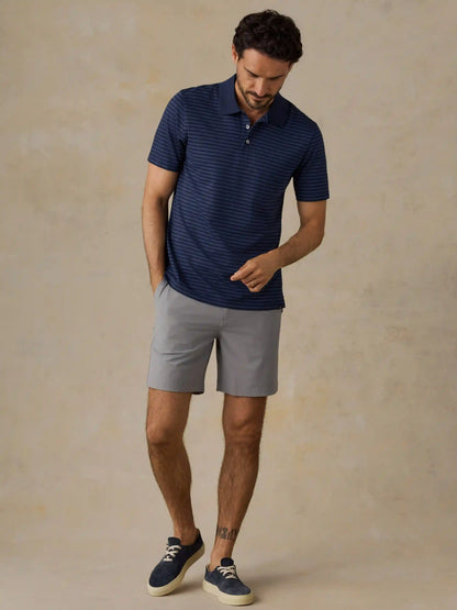 Short-Sleeve Movement™ Pique Polo - Twilight Stream Stripe