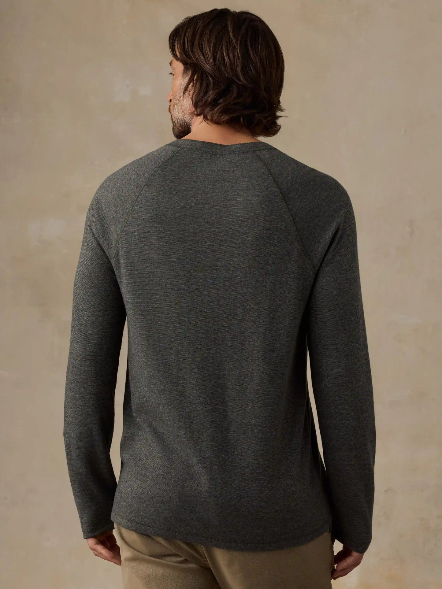 Long-Sleeve Cloud Henley - Deep Olive Feeder
