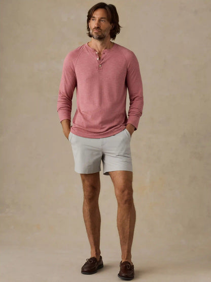 Long-Sleeve Cloud Henley - Red Sunrose Feeder