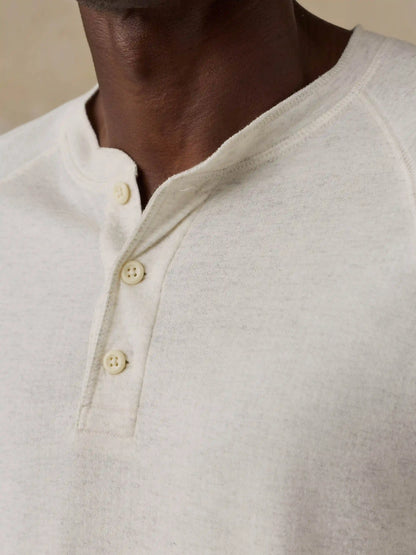 Long-Sleeve Cloud Henley - Snow Heather