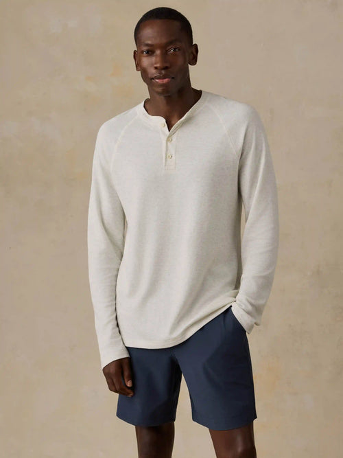 Long-Sleeve Cloud Henley - Snow Heather
