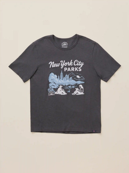 Faherty x Parks Project NYC Parks Short-Sleeve Sunwashed Regenerative Tee - Graphite