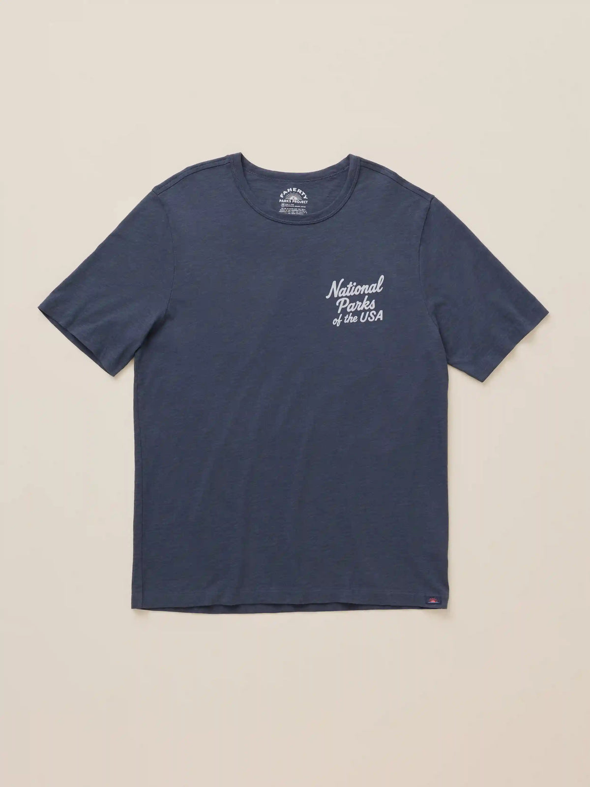 Faherty x Parks Project National Parks Short-Sleeve Sunwashed Regenerative Tee - Dune Navy