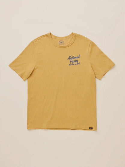 Faherty x Parks Project National Parks Short-Sleeve Sunwashed Regenerative Tee - Sunset Gold