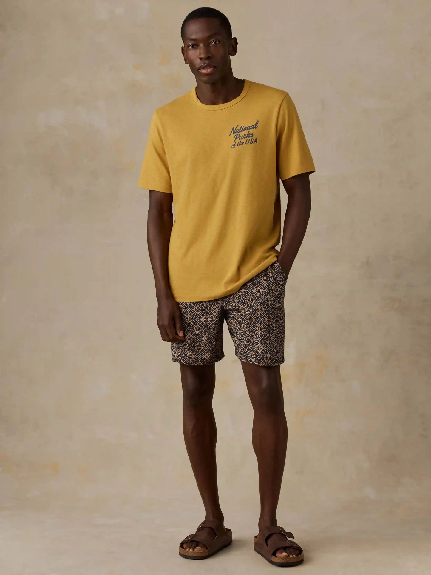 Faherty x Parks Project National Parks Short-Sleeve Sunwashed Regenerative Tee - Sunset Gold