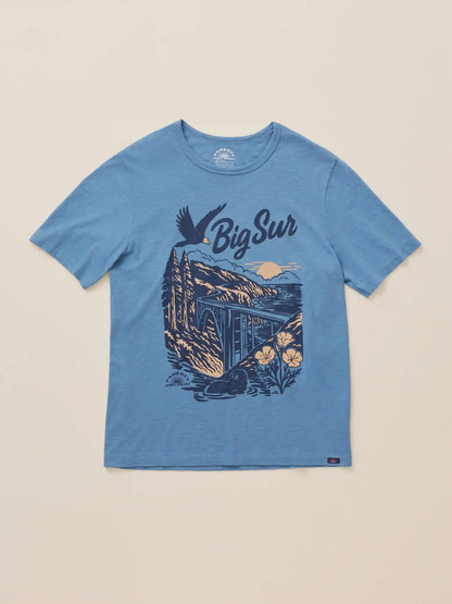 Faherty x Parks Project Big Sur Short-Sleeve Sunwashed Regenerative Tee - Blue Shore