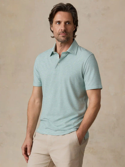 Short-Sleeve Movement™ Polo - Ivory Spring Stripe