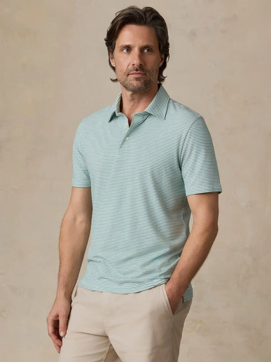 Short-Sleeve Movement™ Polo - Ivory Spring Stripe
