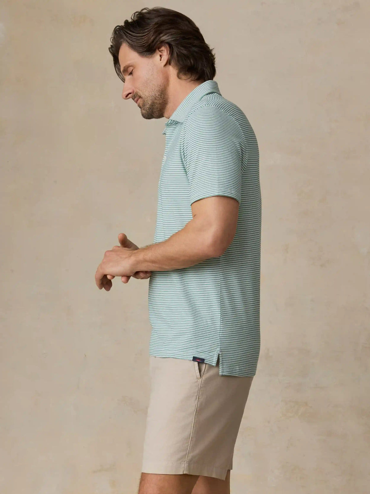 Short-Sleeve Movement™ Polo - Ivory Spring Stripe