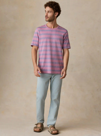 Sunwashed Regenerative Tee - Coast Orchid Stripe
