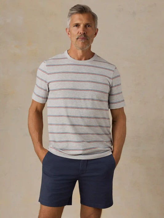 Sunwashed Regenerative Tee - Grey Water Stripe