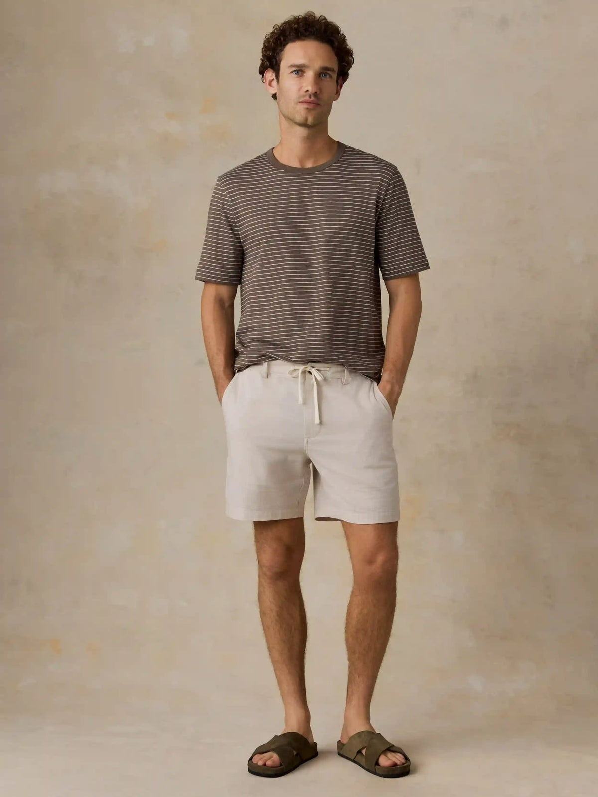 Sunwashed Regenerative Tee - Verona Brown Stripe