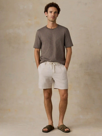 Sunwashed Regenerative Tee - Verona Brown Stripe