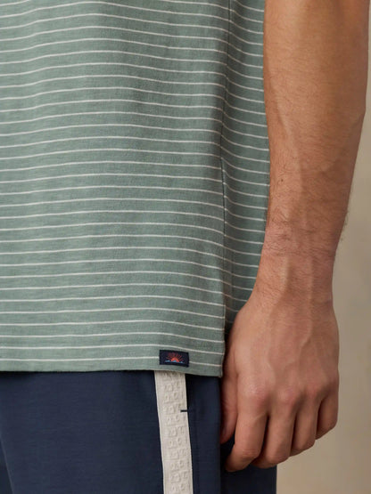 Sunwashed Regenerative Tee - Verona Green Stripe