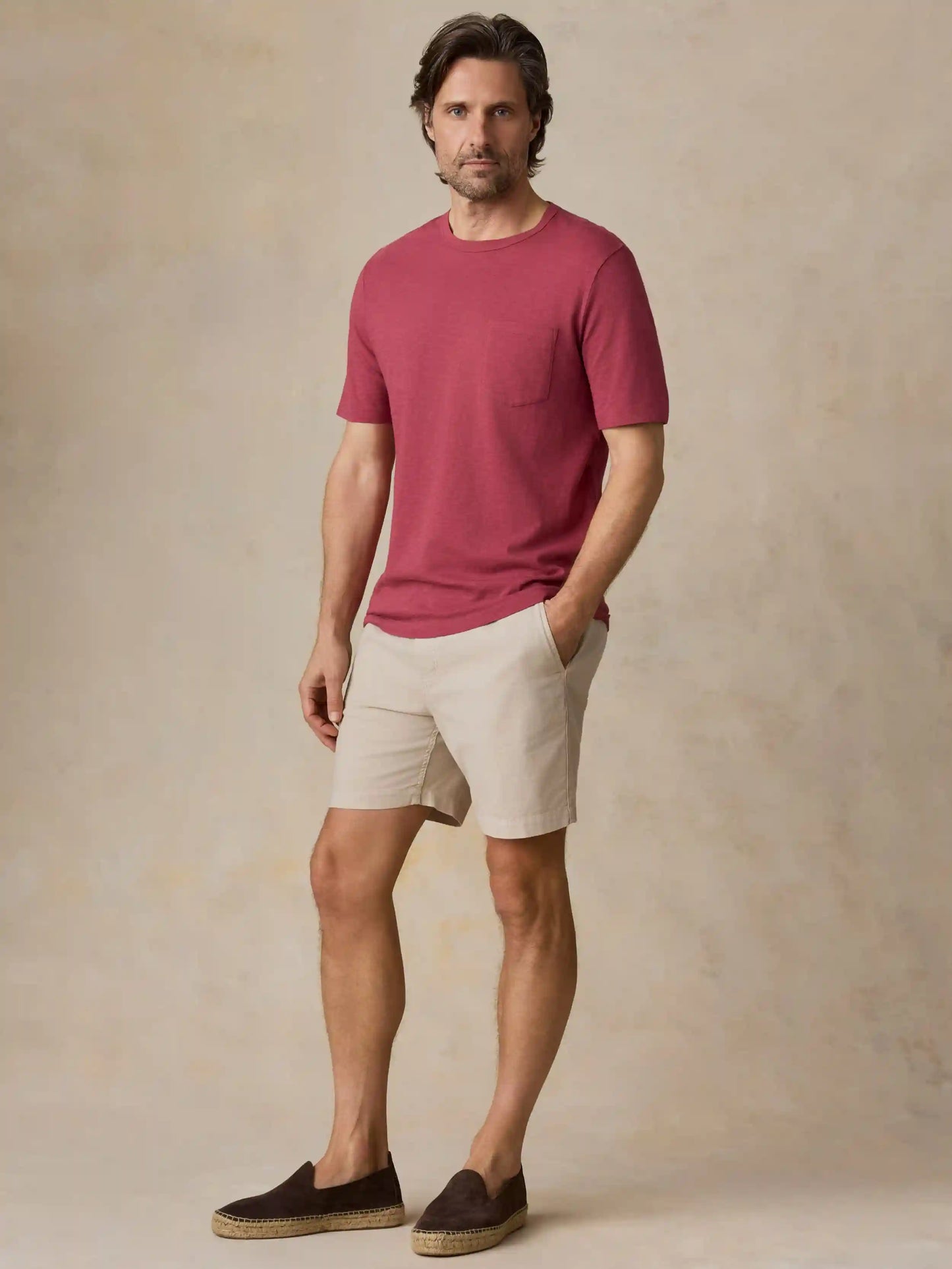 Sunwashed Regenerative Pocket Tee - Gulf Red