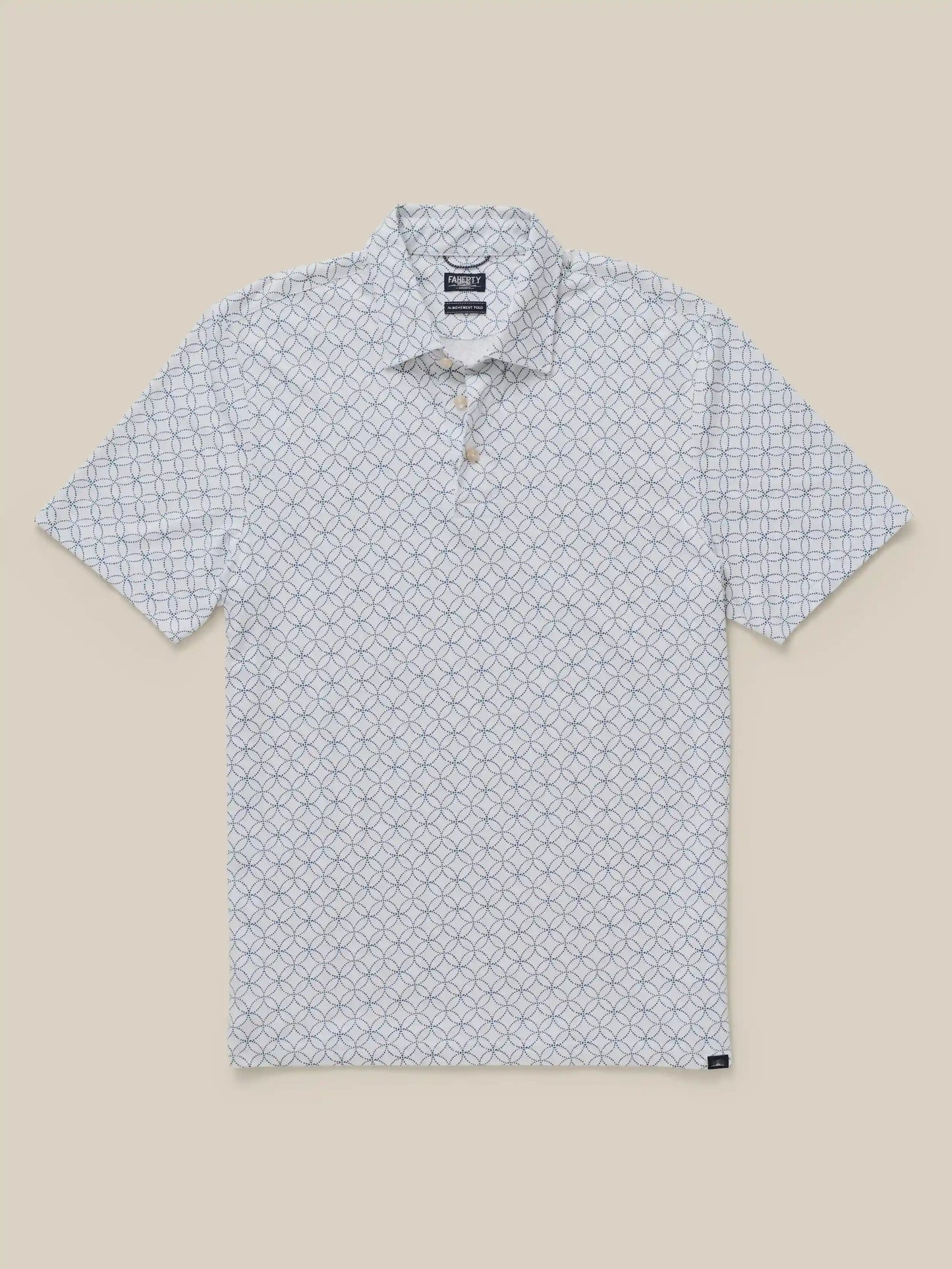 Short-Sleeve Movement™ Pique Polo - Ivory Blue Moonlight