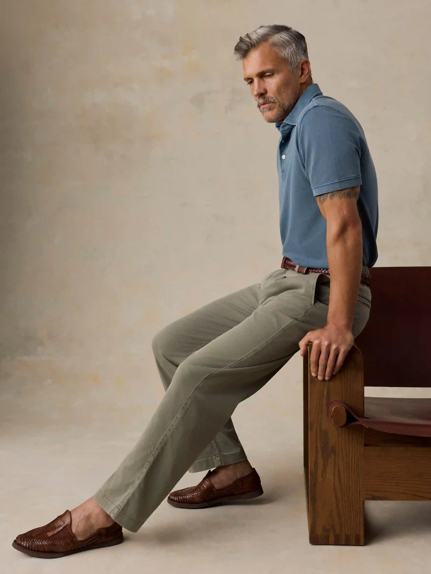 Short-Sleeve Sunwashed Pique Polo - Aqua Ocean