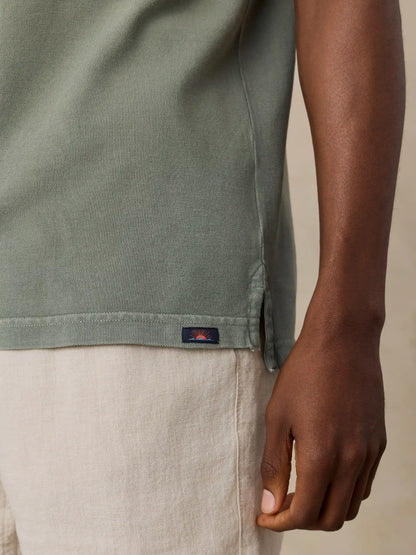 Short-Sleeve Sunwashed Pique Polo - Coastal Sage