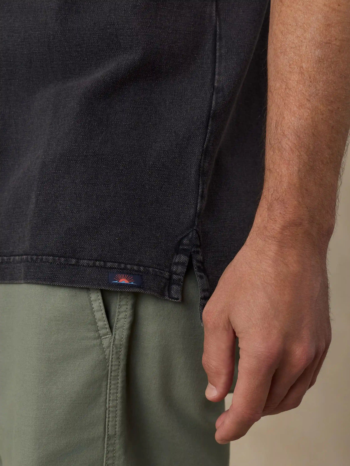 Short-Sleeve Sunwashed Pique Polo - Ridge Black