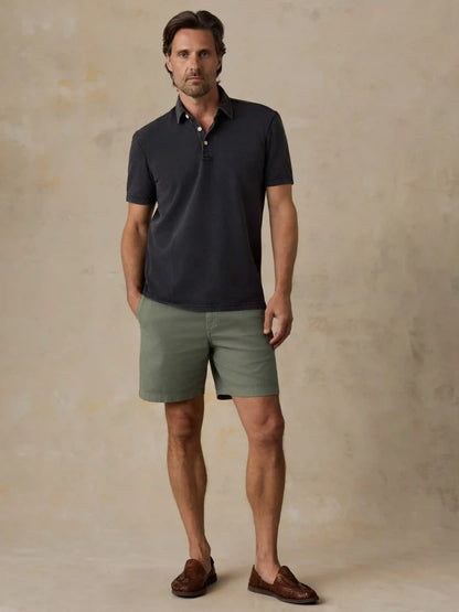 Short-Sleeve Sunwashed Pique Polo - Ridge Black