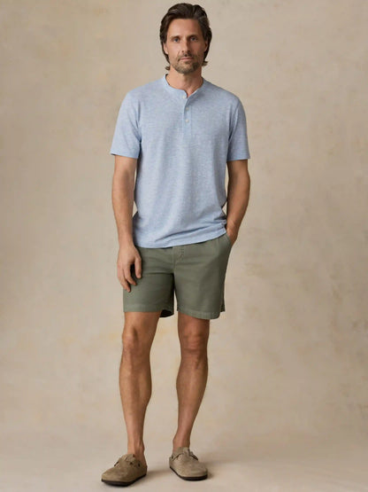 Short-Sleeve Breeze Henley - Blue Isle