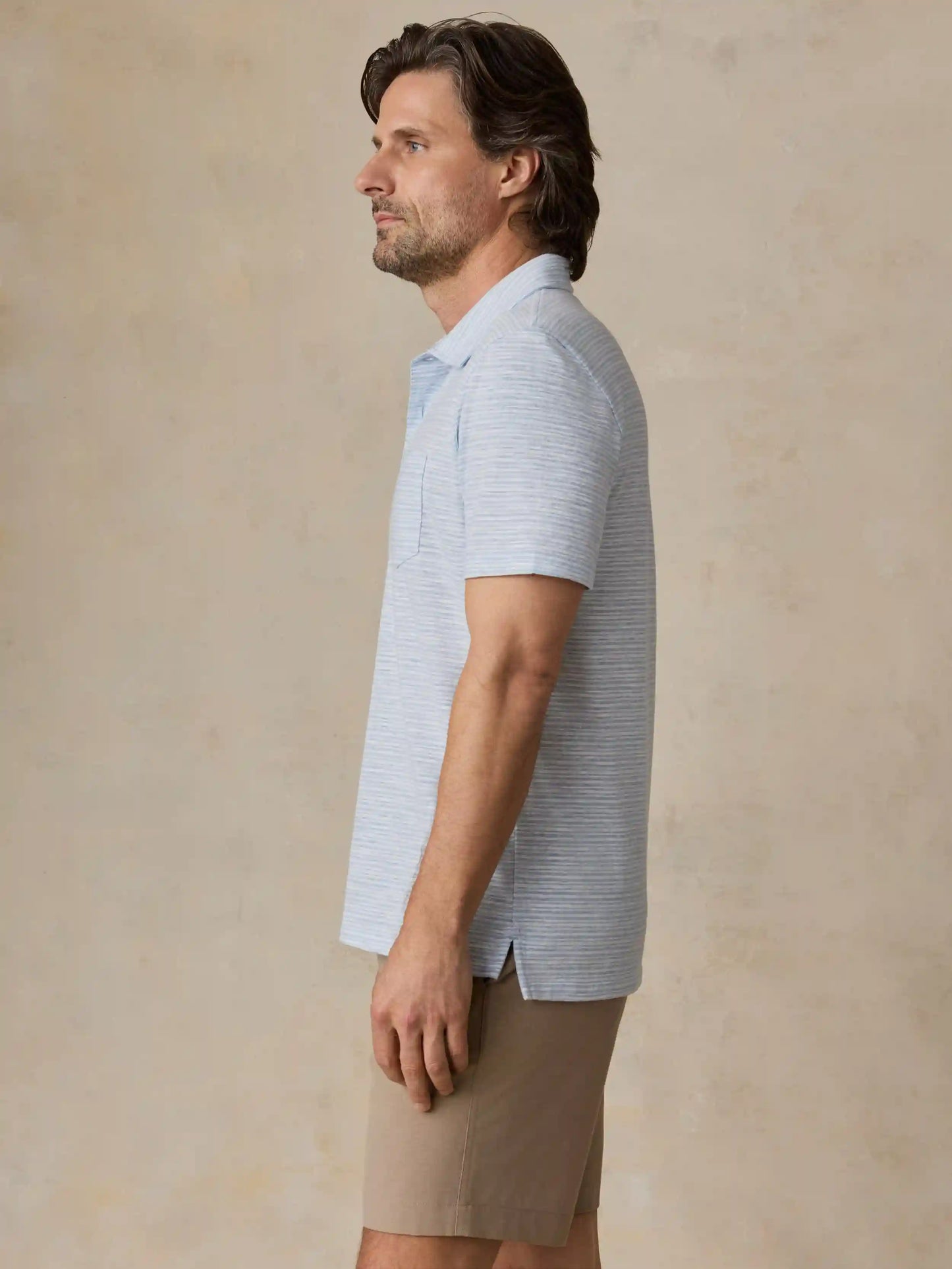 Short-Sleeve Breeze Polo - Blue Wake Stripe