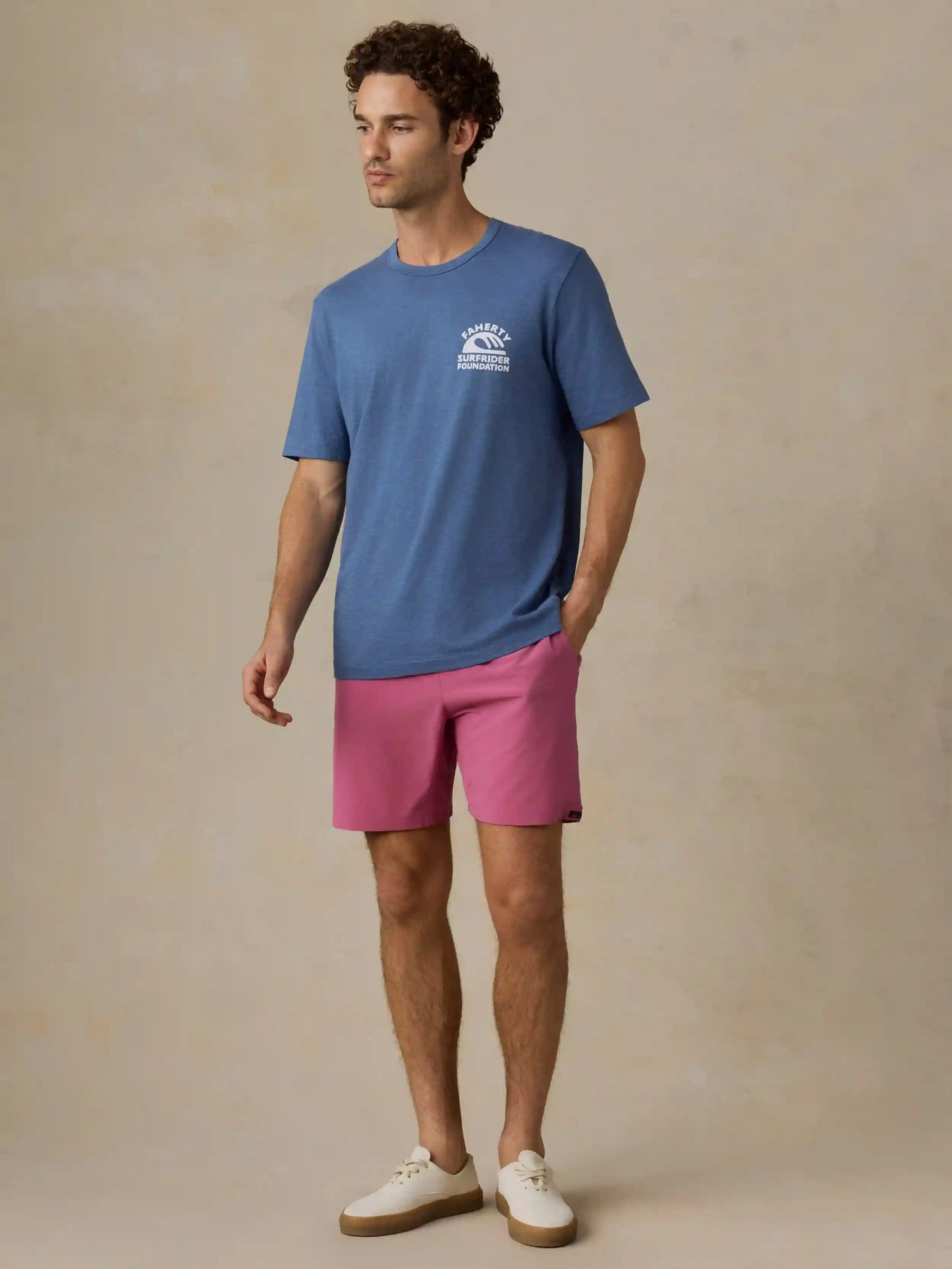 Faherty x Surfrider Sunwashed Regenerative Tee - Blue Horizon