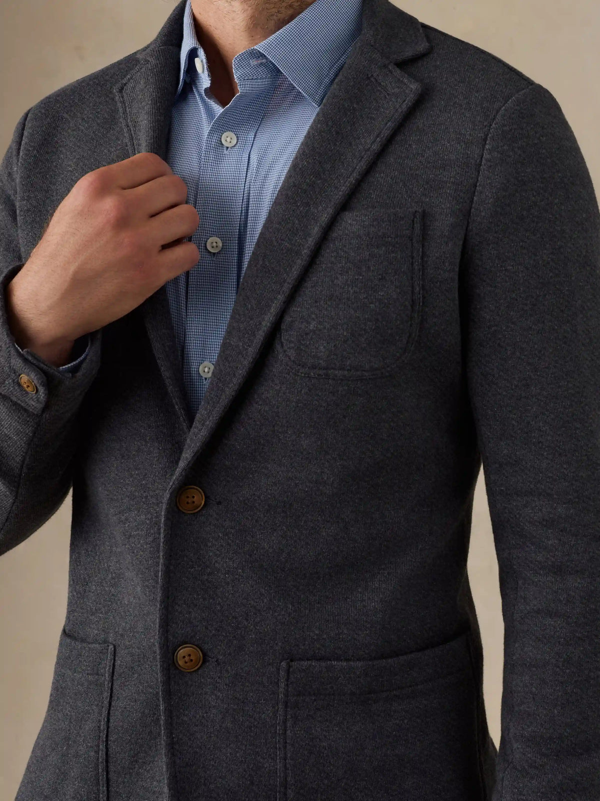 Inlet Knit Blazer - Black Sky Melange
