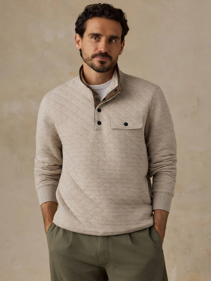 Epic Quilted Fleece Pullover - Oatmeal Melange