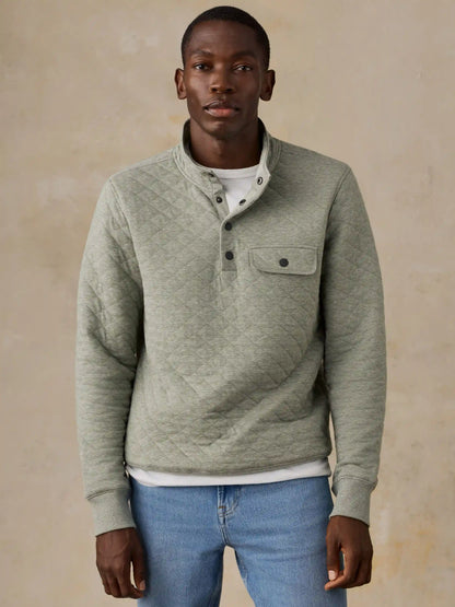 Epic Quilted Fleece Pullover - Pine Rock Heather