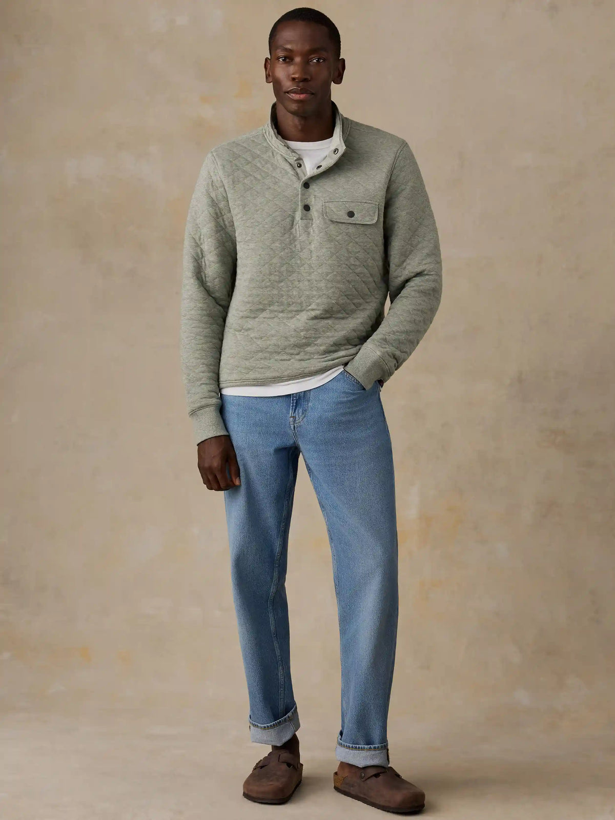 Epic Quilted Fleece Pullover - Pine Rock Heather