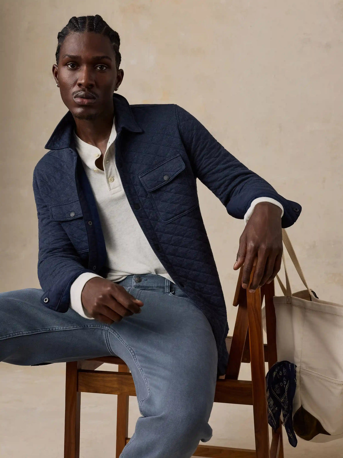 Epic Quilted Fleece CPO - Navy Melange