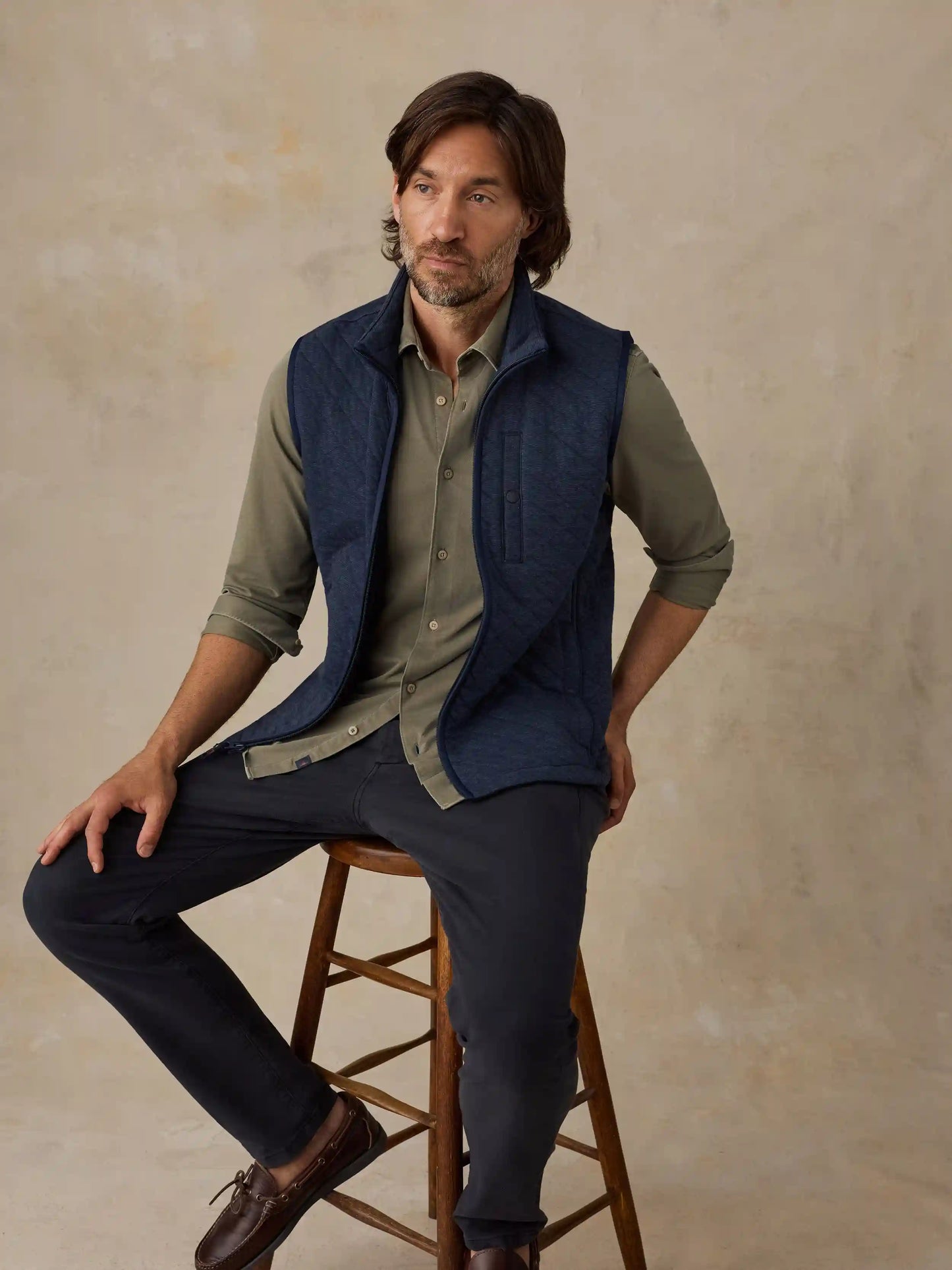 Epic Quilted Fleece Vest - Navy Melange