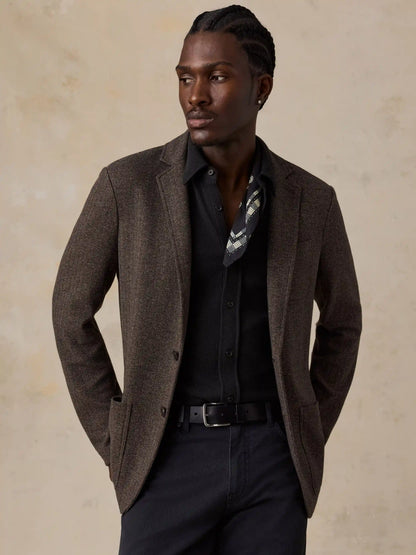 Inlet Knit Tweed Blazer - Woodland Herringbone