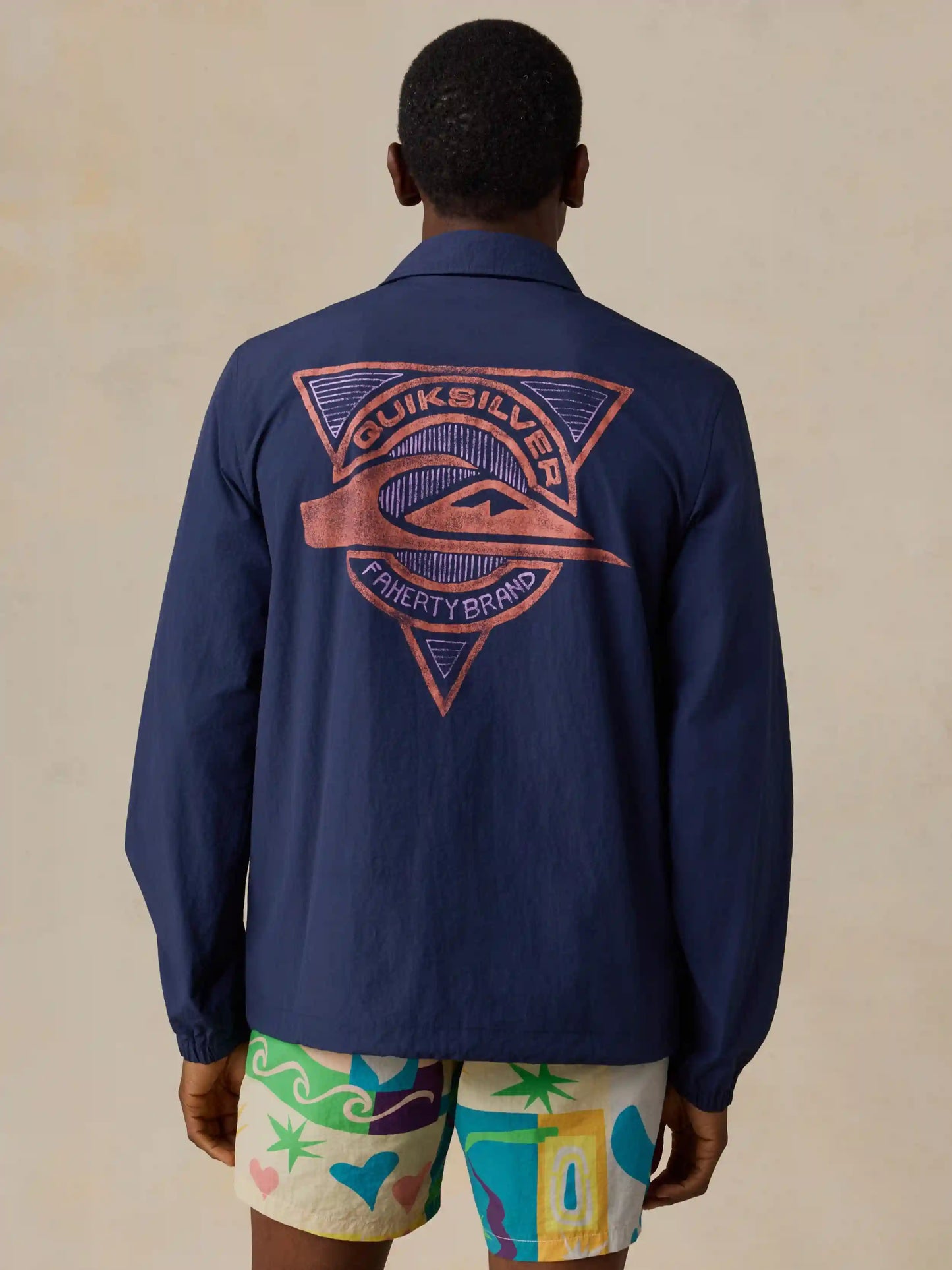 Faherty x Quiksilver Coaches Jacket - Huntington Navy