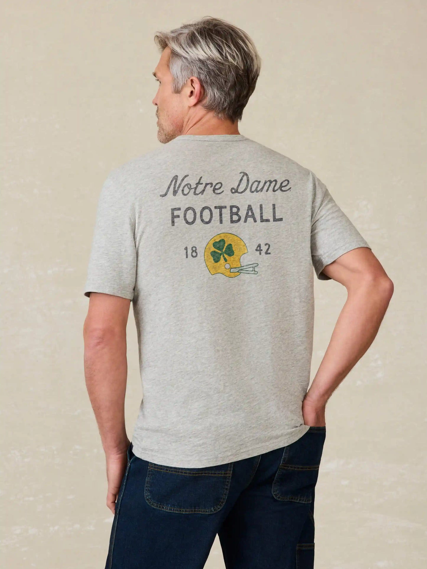 Notre Dame Sunwashed Tee - Granite Heather