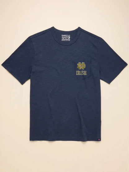 Notre Dame Sunwashed Pocket Tee - Dune Navy