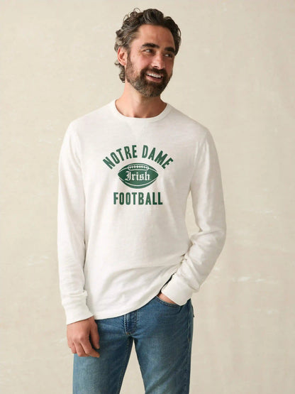 Notre Dame Sunwashed Organic Crew - White