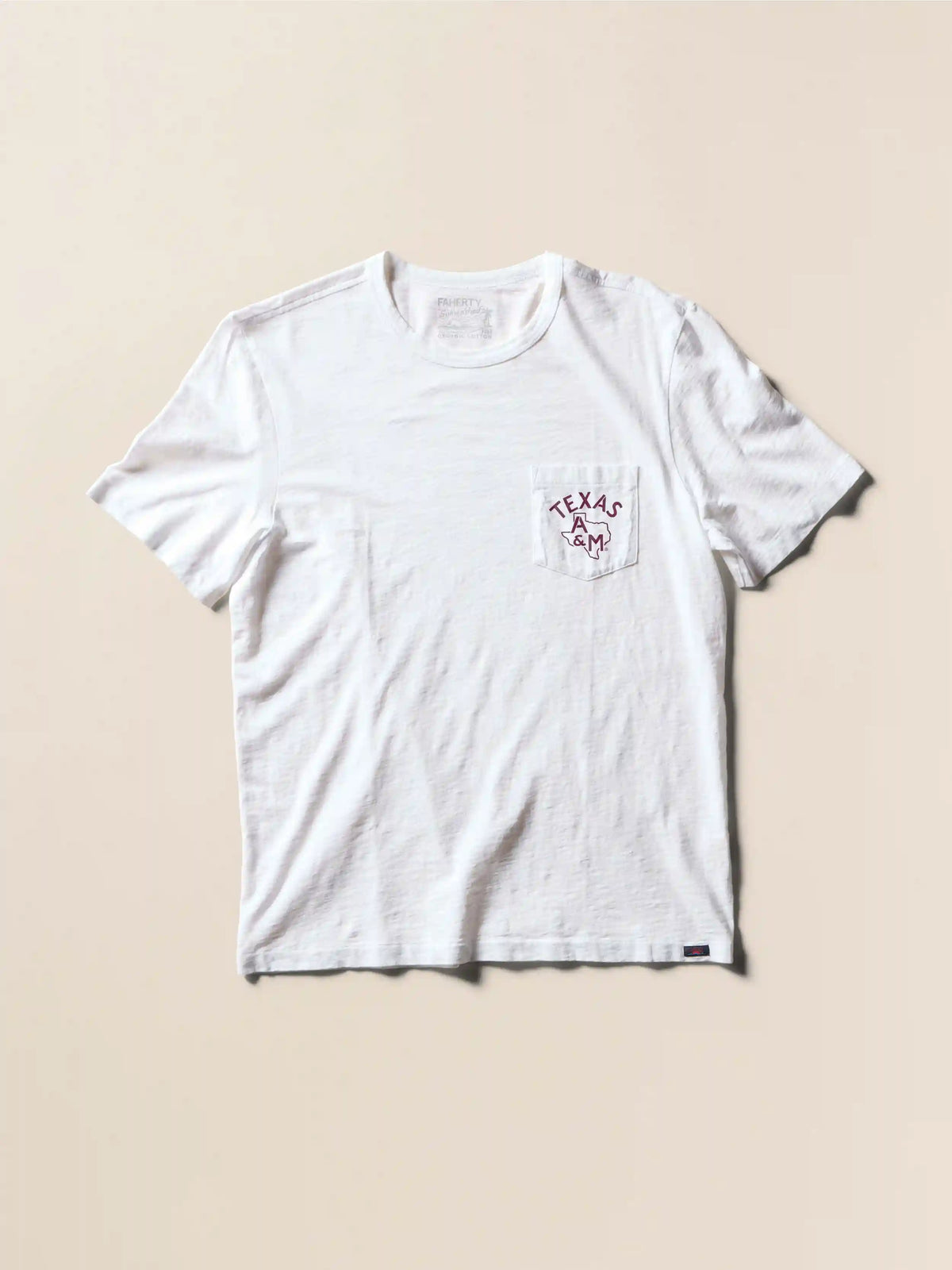 Texas A&M Sunwashed Pocket Tee - White