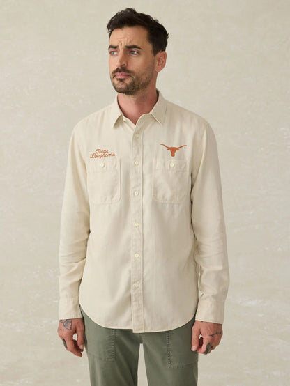 University of Texas Tried & True Chambray Workshirt - Coastal Cream