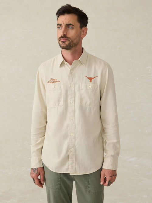 University of Texas Tried & True Chambray Workshirt - Coastal Cream