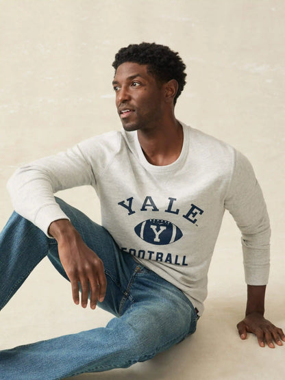 Yale Sunwashed Organic Crew - Light Grey Heather
