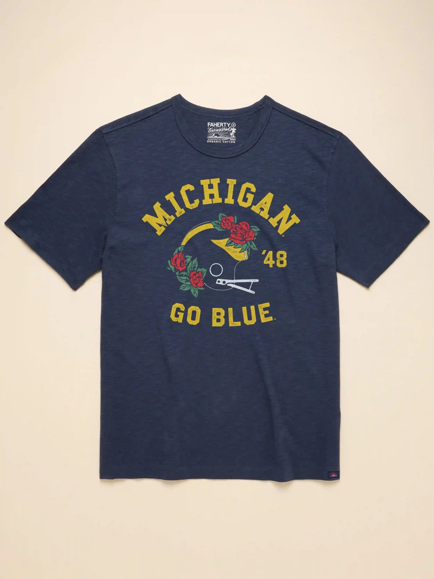 University of Michigan Sunwashed Tee - Dune Navy