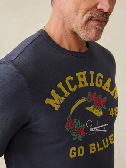 University of Michigan Sunwashed Tee - Dune Navy
