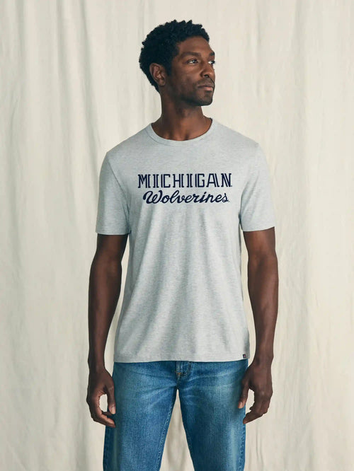 University of Michigan Sunwashed Tee - Granite Heather