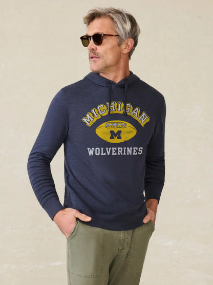 University of Michigan Sunwashed Organic Hoodie - Blue Nights