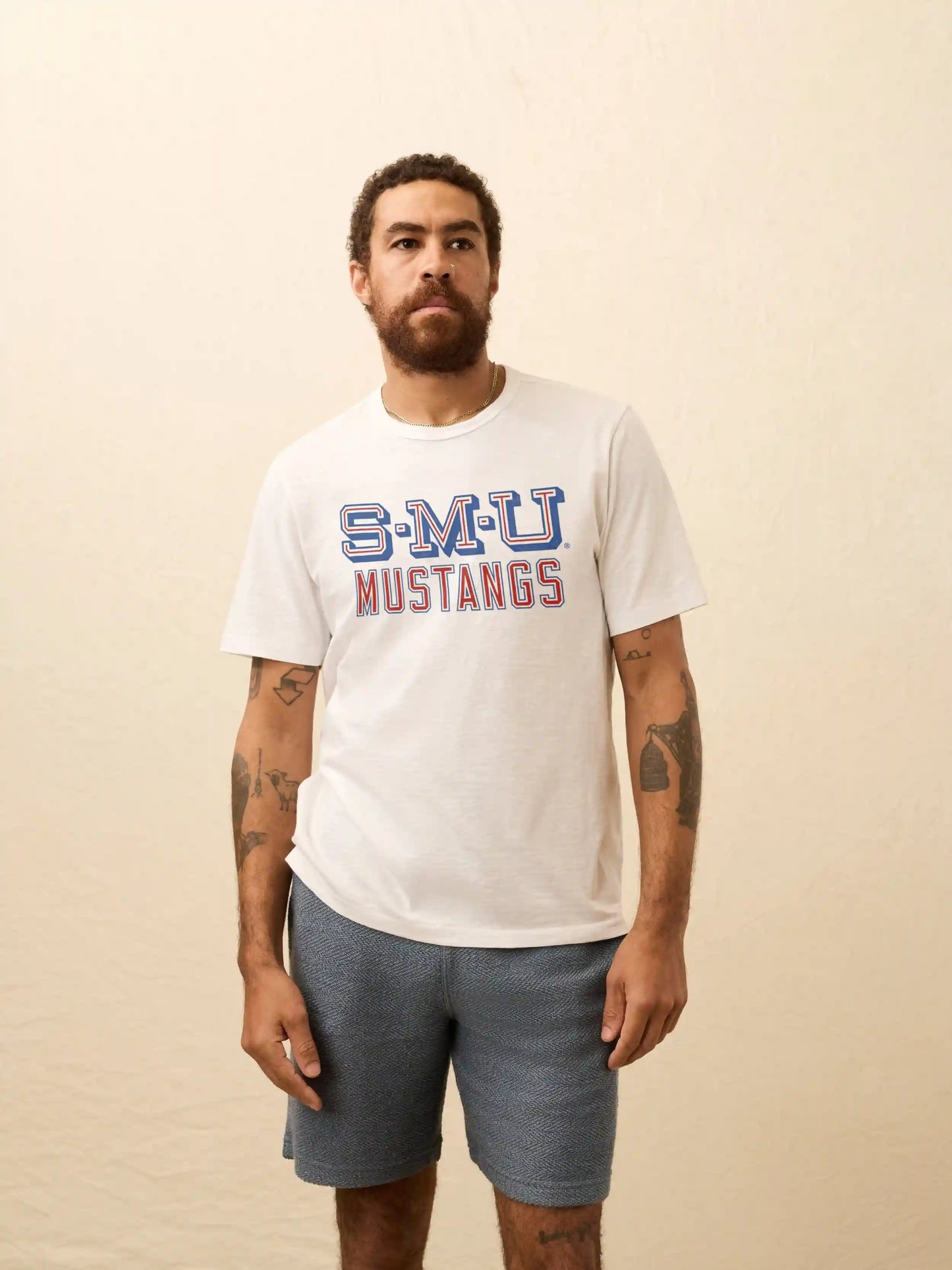 Southern Methodist University Sunwashed Regenerative Pocket Tee - White