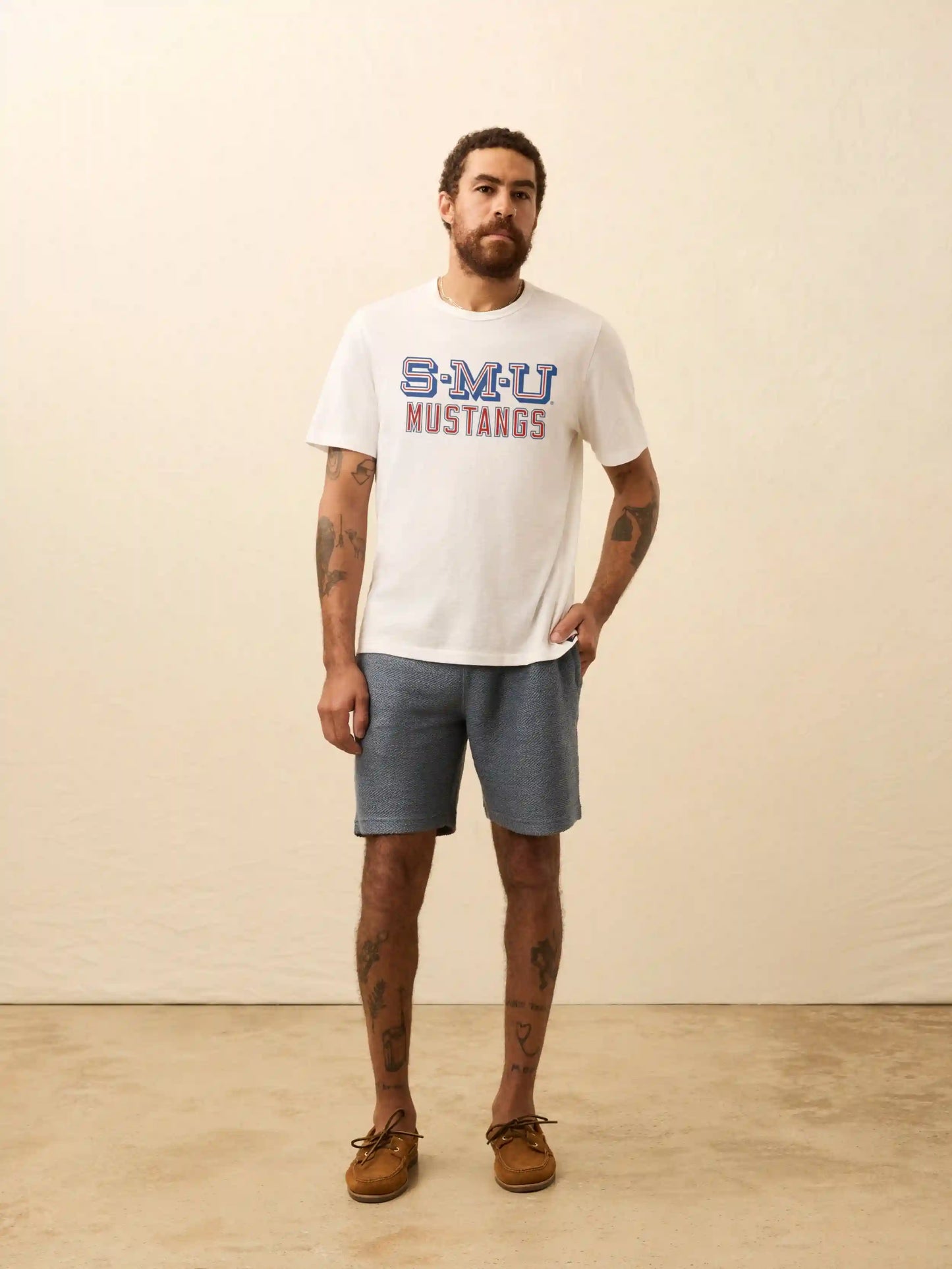 Southern Methodist University Sunwashed Regenerative Pocket Tee - White